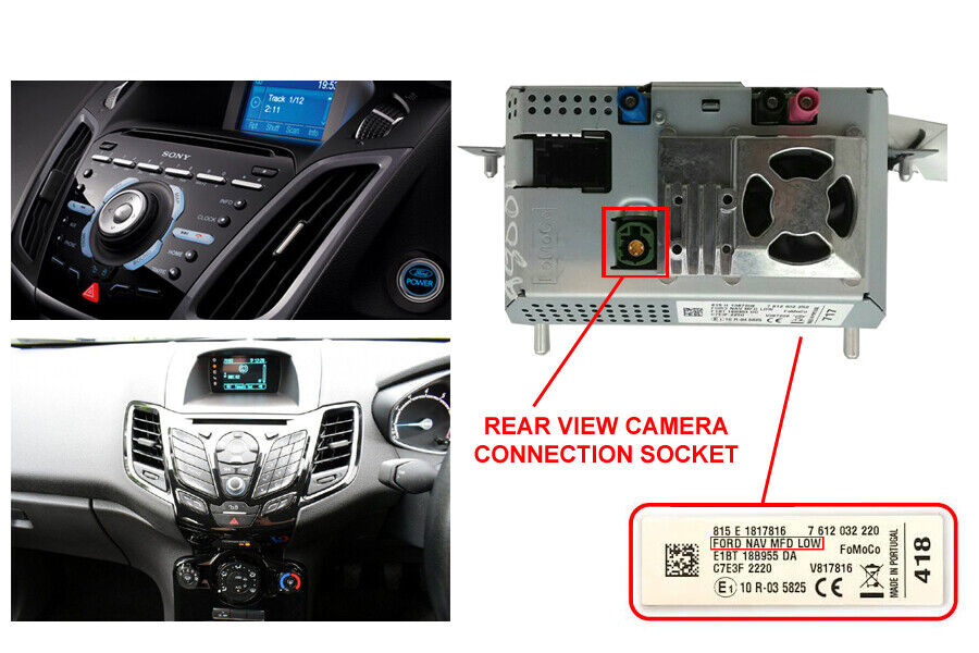 InCarTec 27-239 Ford Fiesta Mk7 2010 - 2018 SYNC 1 Reverse Camera interface lead