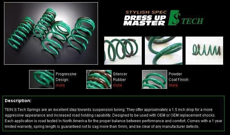 Tein Lowering Springs S.Tech Honda CIVIC 2002-2005 35mm F / 30mm R