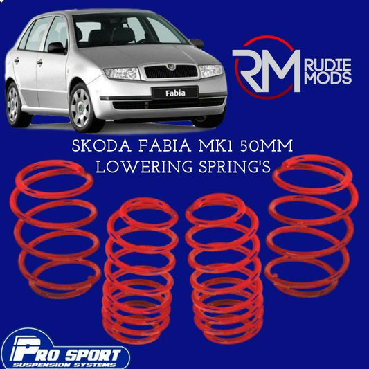 ProSport 50mm Lowering Springs for Skoda Fabia Mk1 Authorised Dealer 121006