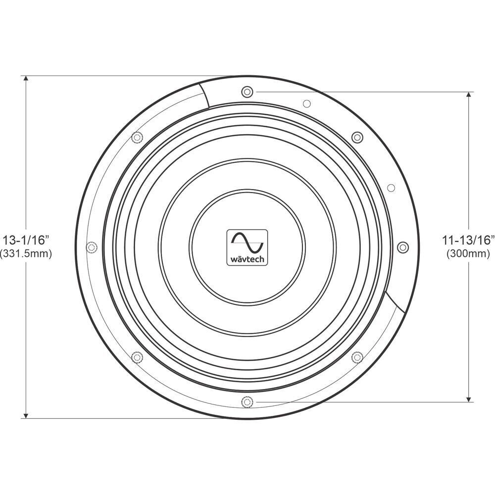 WavTech 12" Professional Series Shallow Subwoofer 750W 4 Ohm