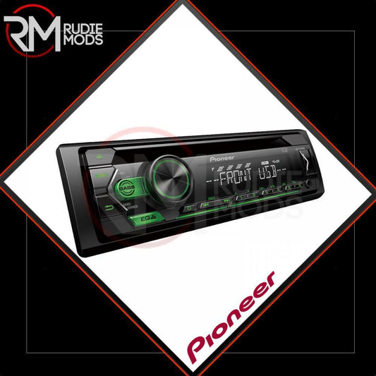 Pioneer 1-DIN CD Tuner with RDS tuner, green illumination, USB,  AUX DEH-S12