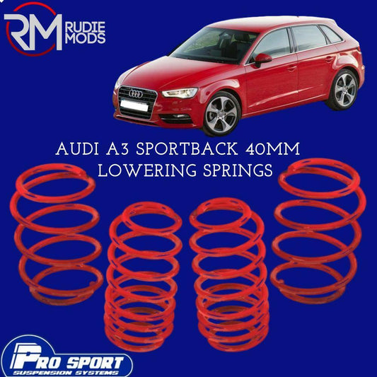 ProSport 40mm Lowering Springs for Audi A3 Sportback Authorised Dealer 122224