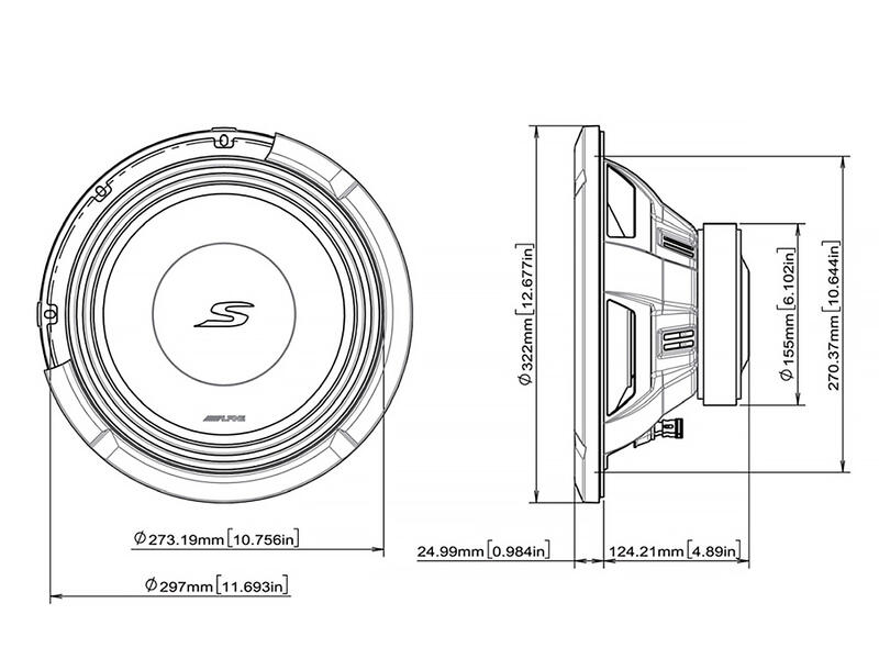 Alpine Dual-Coil 12" 600 W  Subwoofer S2-W12D2