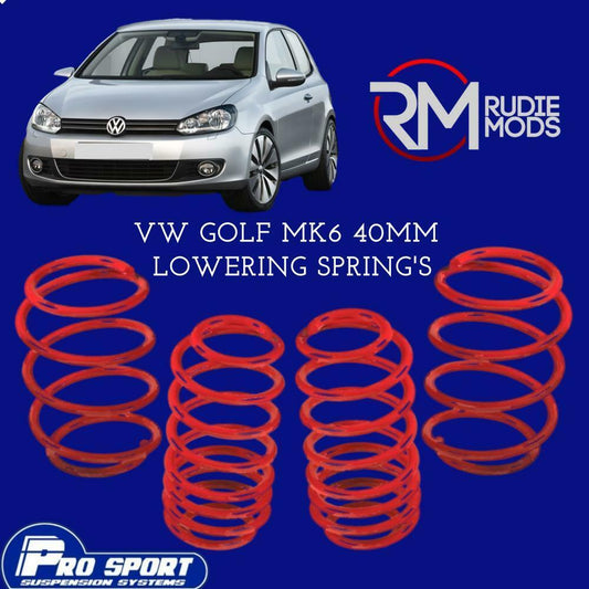 ProSport 40mm Lowering Springs for VW Golf Mk6 Authorised Dealer 120801