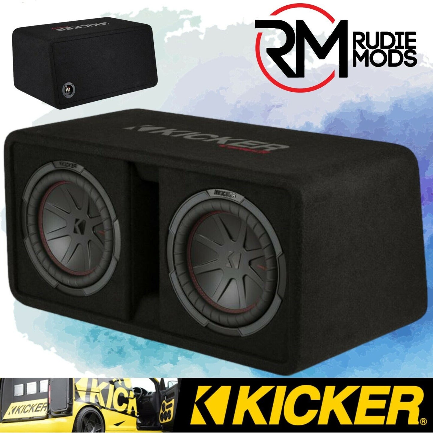 KICKER COMPR DUAL 10" VENTED LOADED ENCLOSURE - 2 OHM