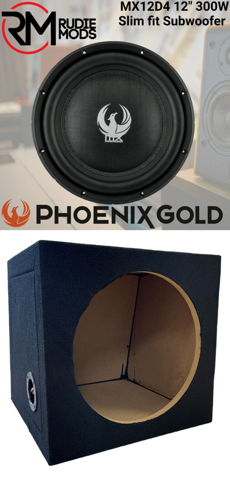 12" Sealed Car Audio Subwoofer Enclosure Choice of Vibe, Edge or Phoenix Gold