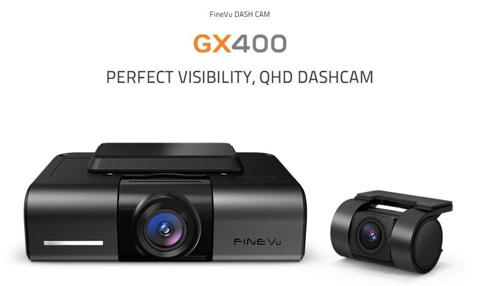 FineVu GX400 Front & Rear HD Dash Camera - Inc 64gb