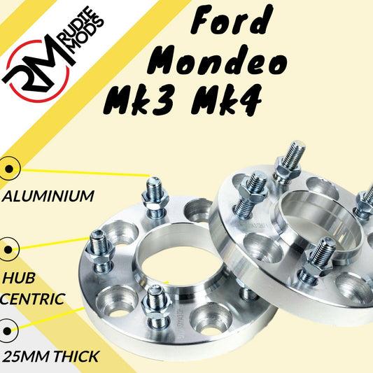 25mm Ford Mondeo Mk3 Mk4 5x108 Hubcentric wheel spacers - UK MADE