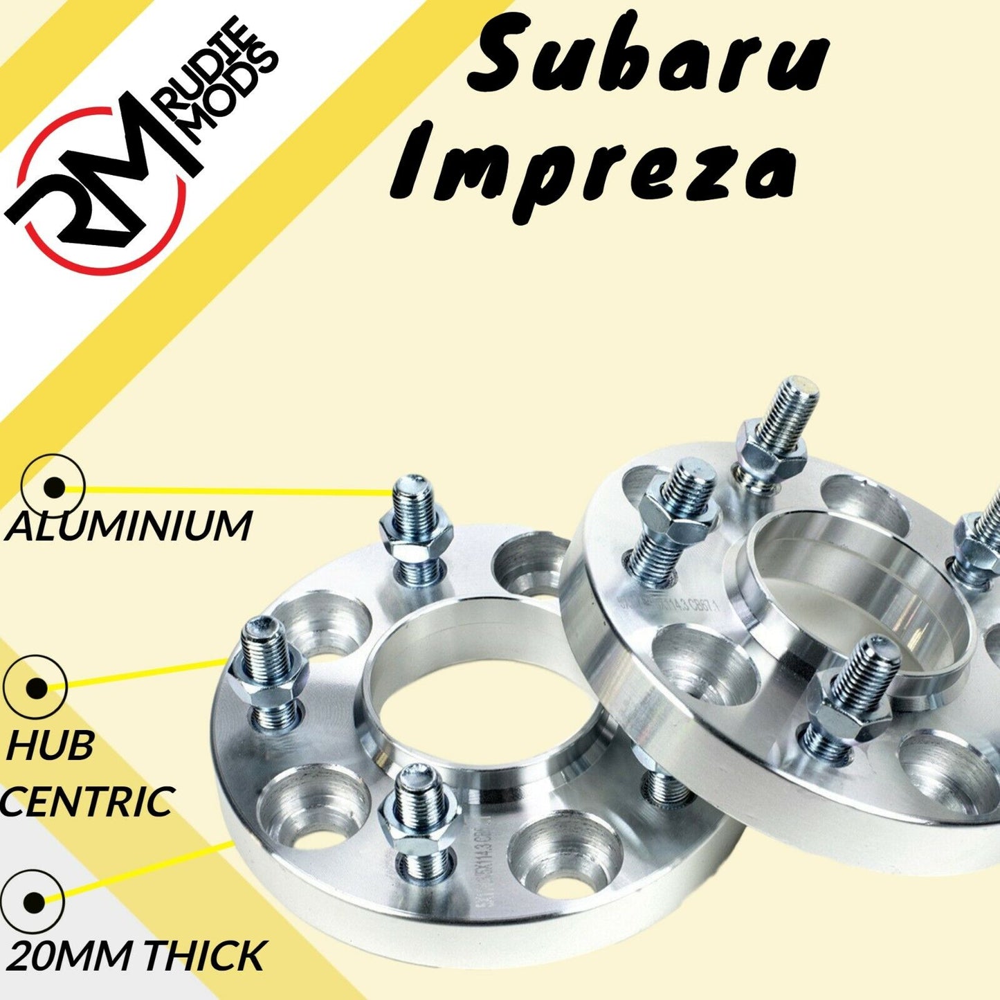 20mm Hubcentric Wheel Spacers to fit Subaru Impreza 1 Pair 5x100 56.1 UK MADE