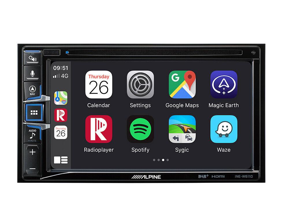 Alpine INE-W611D 6.5-inch Touch Screen built-in Nav, DAB+, CD/DVD Apple Carplay