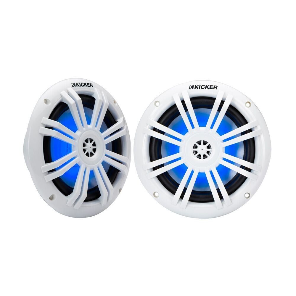 KICKER MARINE 6.5" (165 MM) COAXIAL SPEAKER SYSTEM WITH WHITE LED GRILLS