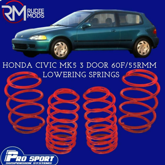 ProSport Lowering Springs for Honda Civic Mk5 3 Door Authorised Dealer 120207