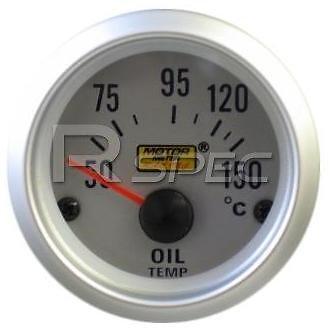 Car 52mm Silver Faced Oil Temperature Deg C inc sender