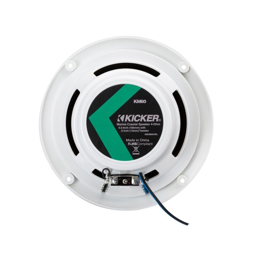 KICKER MARINE 6.5" (165 MM) COAXIAL SPEAKER SYSTEM WITH WHITE LED GRILLS