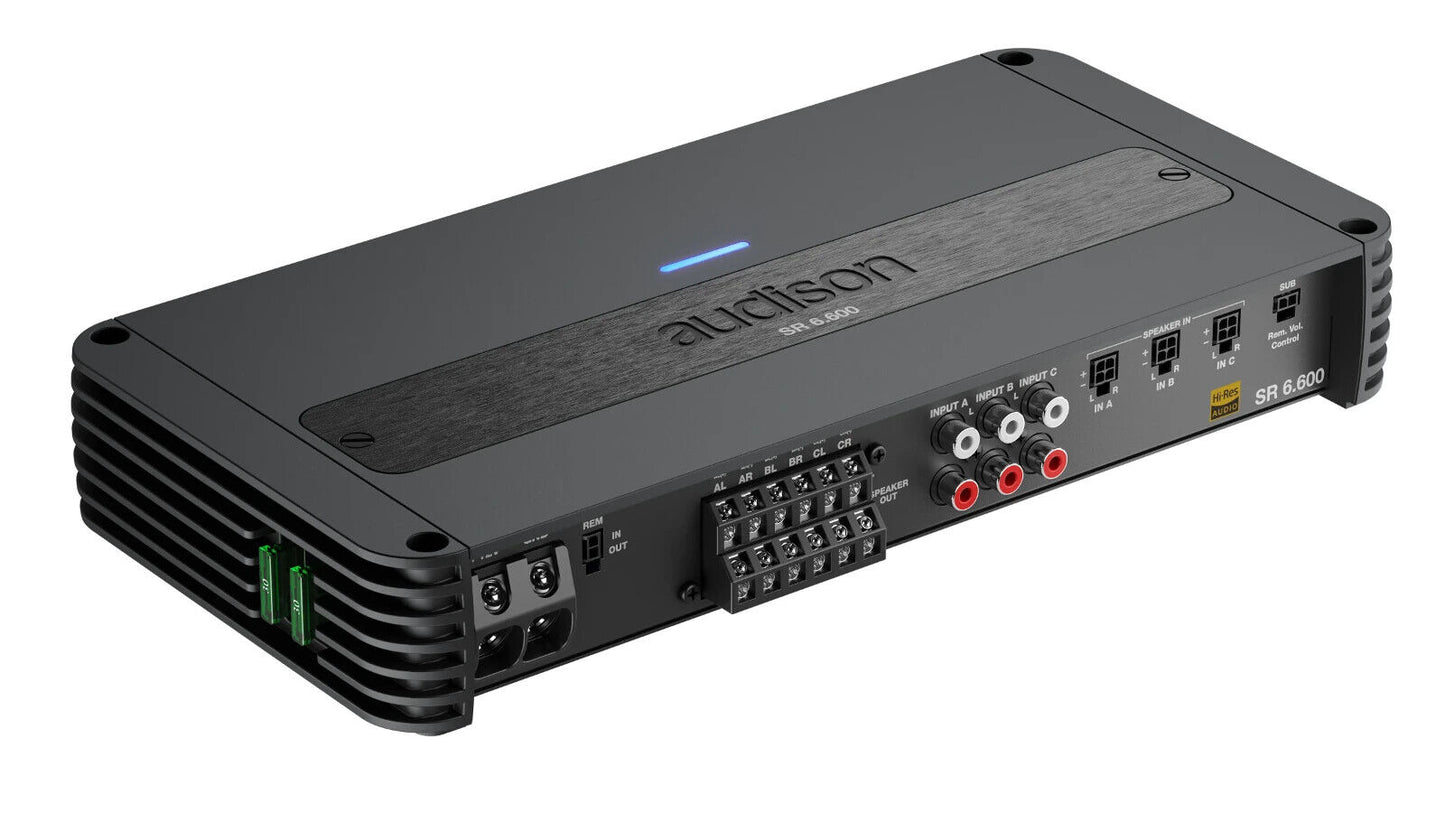 Audison SR 6.600 Amplifier 1120 W total power 140 W x 4 + 185 x 2 @2ohm D-Class