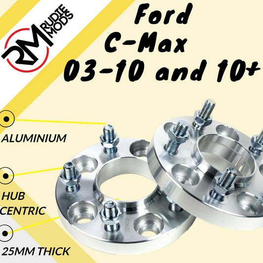 25mm Ford C-Max 03-10 5x108 Hubcentric wheel spacers 1 pair - UK MADE