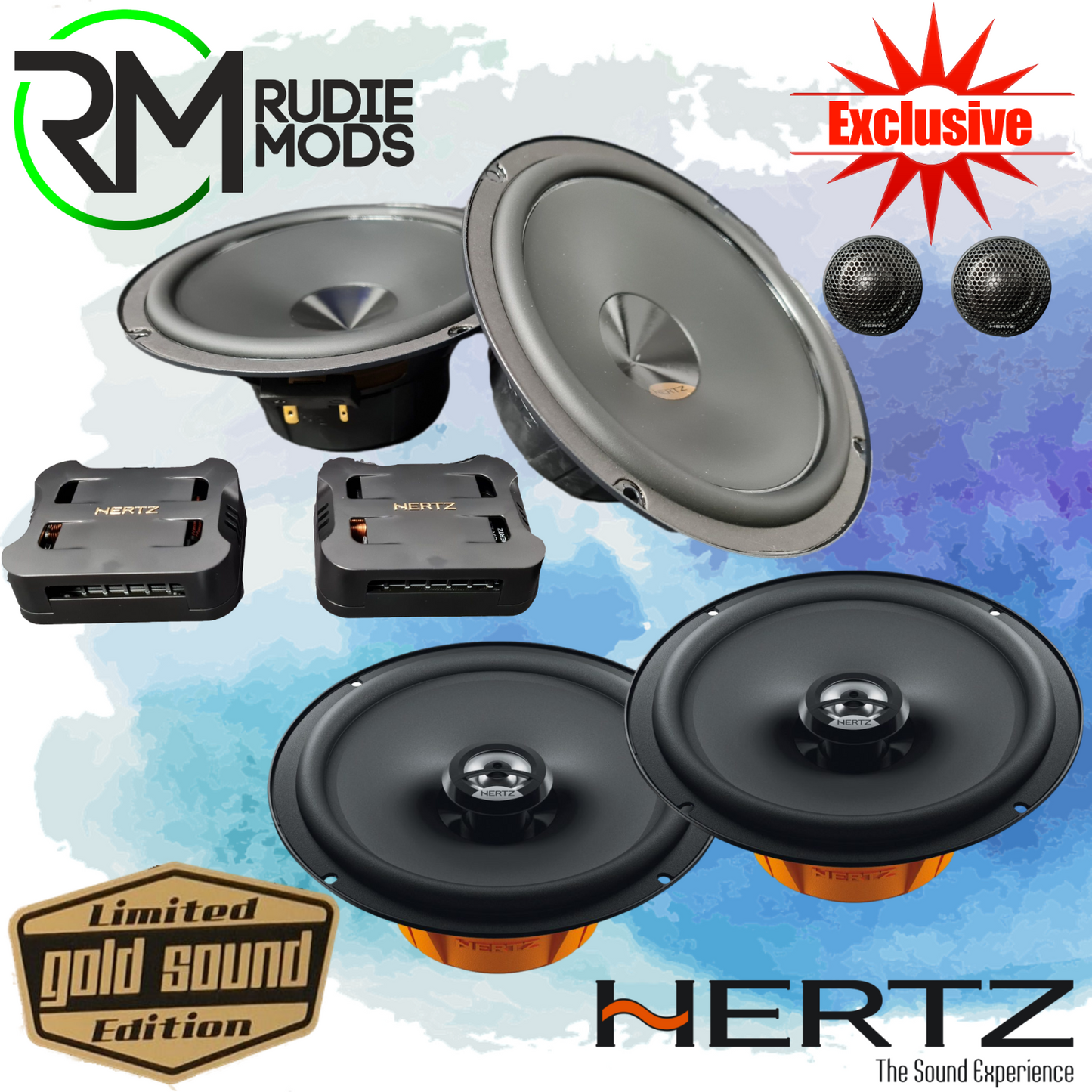 Hertz 6.5" Component & Coaxial Car Speakers & Amplifer Package DPK 165.3  HCP4D