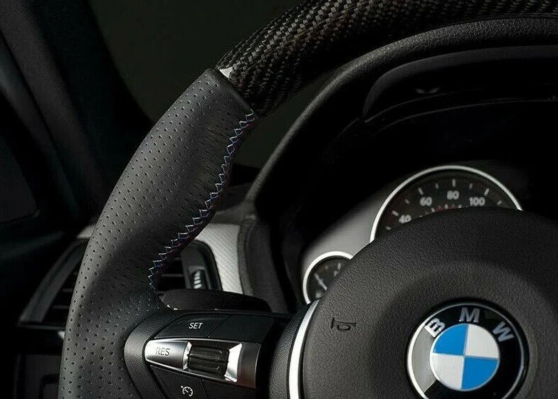 Carbon & Nappa Leather Steering Wheel - BMW F Series 2015-2019 MSPORT Only