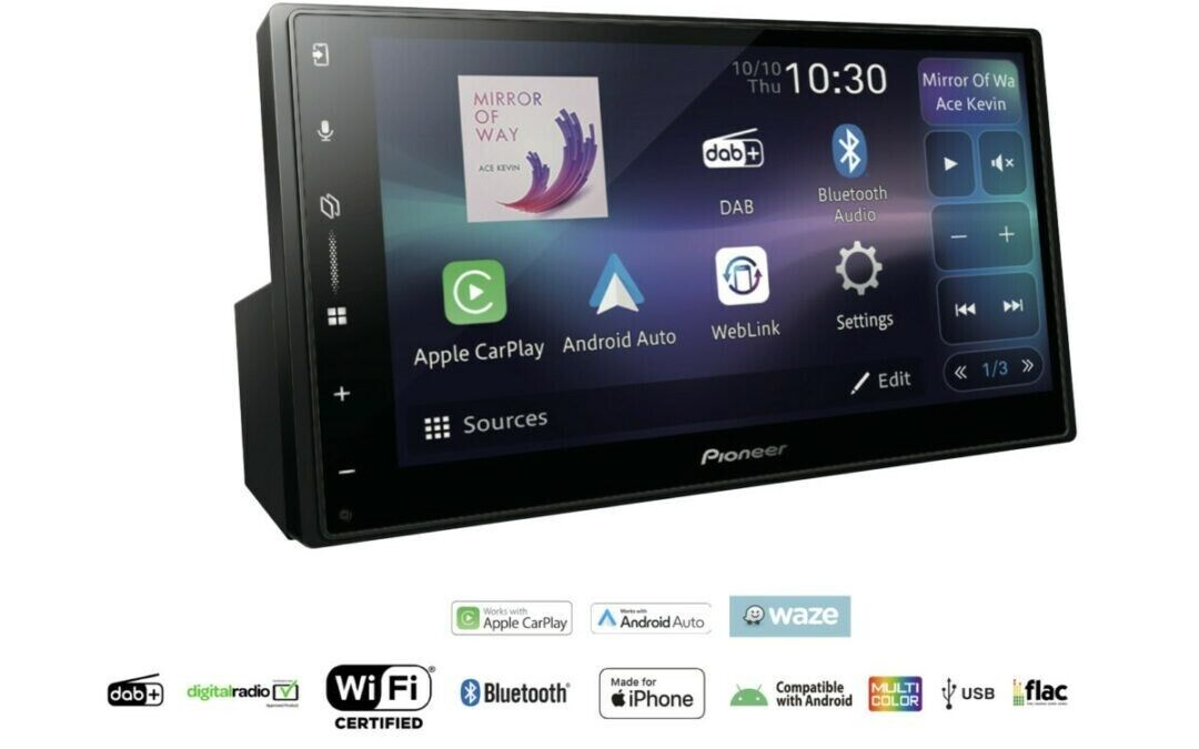 PIONEER SPH-DA77DAB 6.8 WVGA CAPACITIVE MULTI-TOUCH SCREEN Carplay/Android Auto