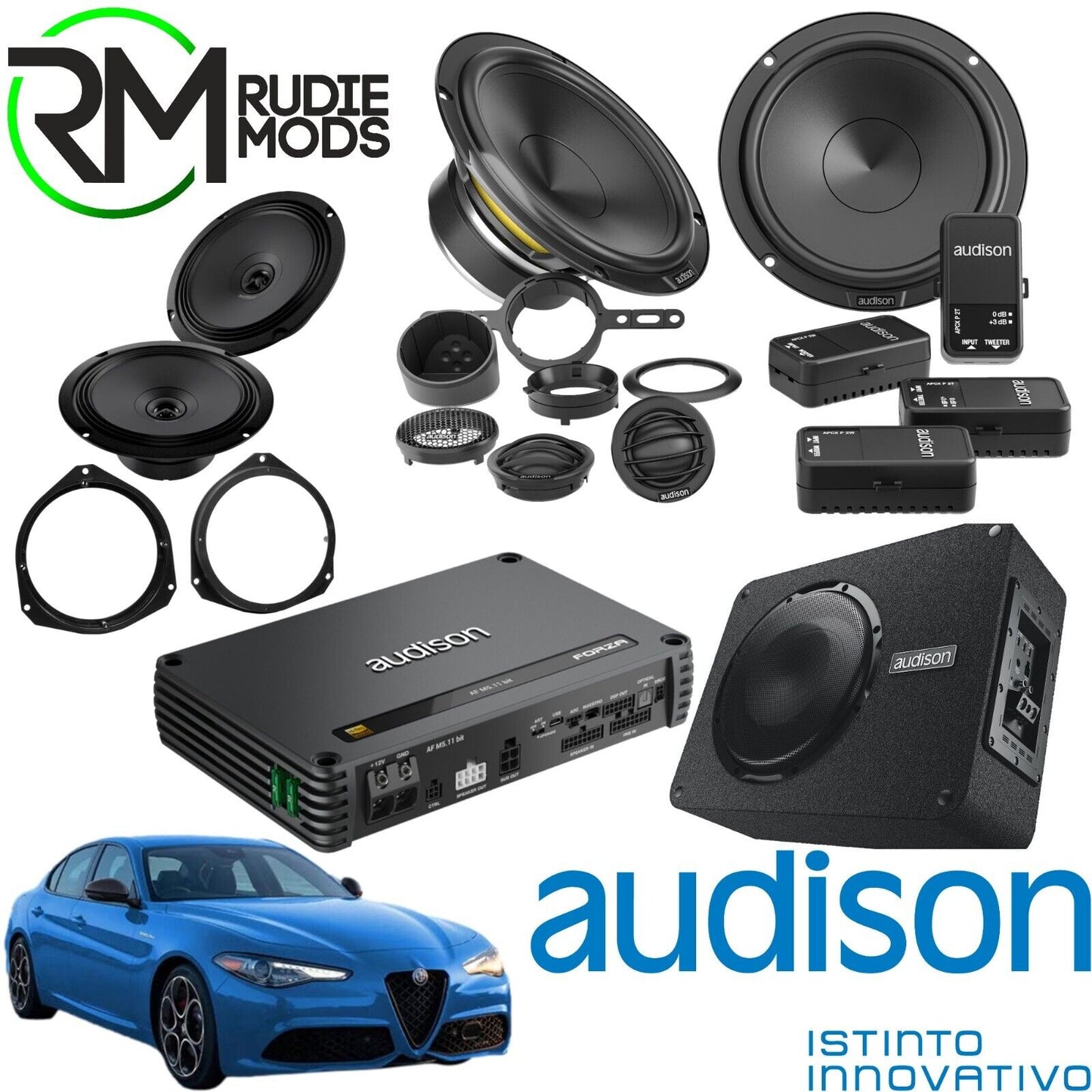 Audison Factory Audio System upgrade for Alfa Romeo Giulia 2016-2022 Base Audio