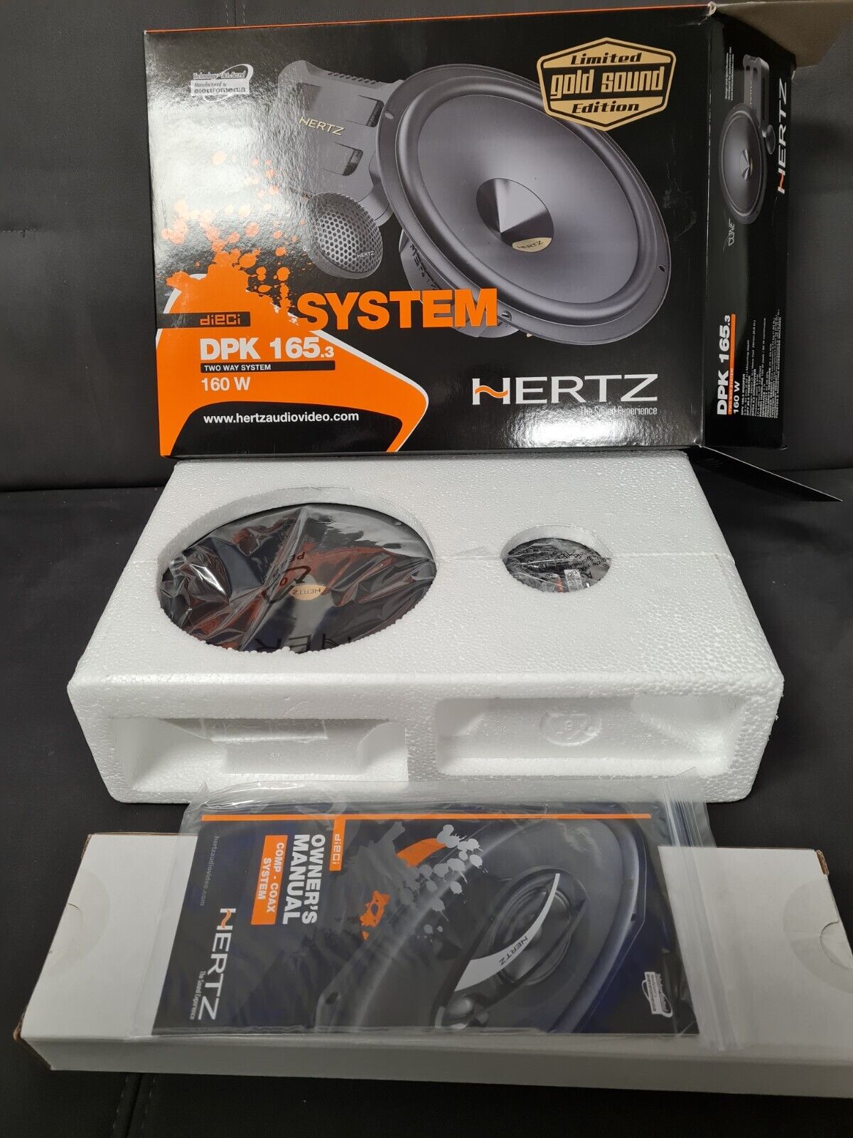 Car 6.5" Component Speakers Hertz DPK 165.3 Limited Edition Gold Sound