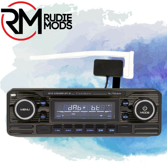 Car radio with CD, DAB + and Bluetooth – Retro Look Black Chrome RCD120DAB-BT-B