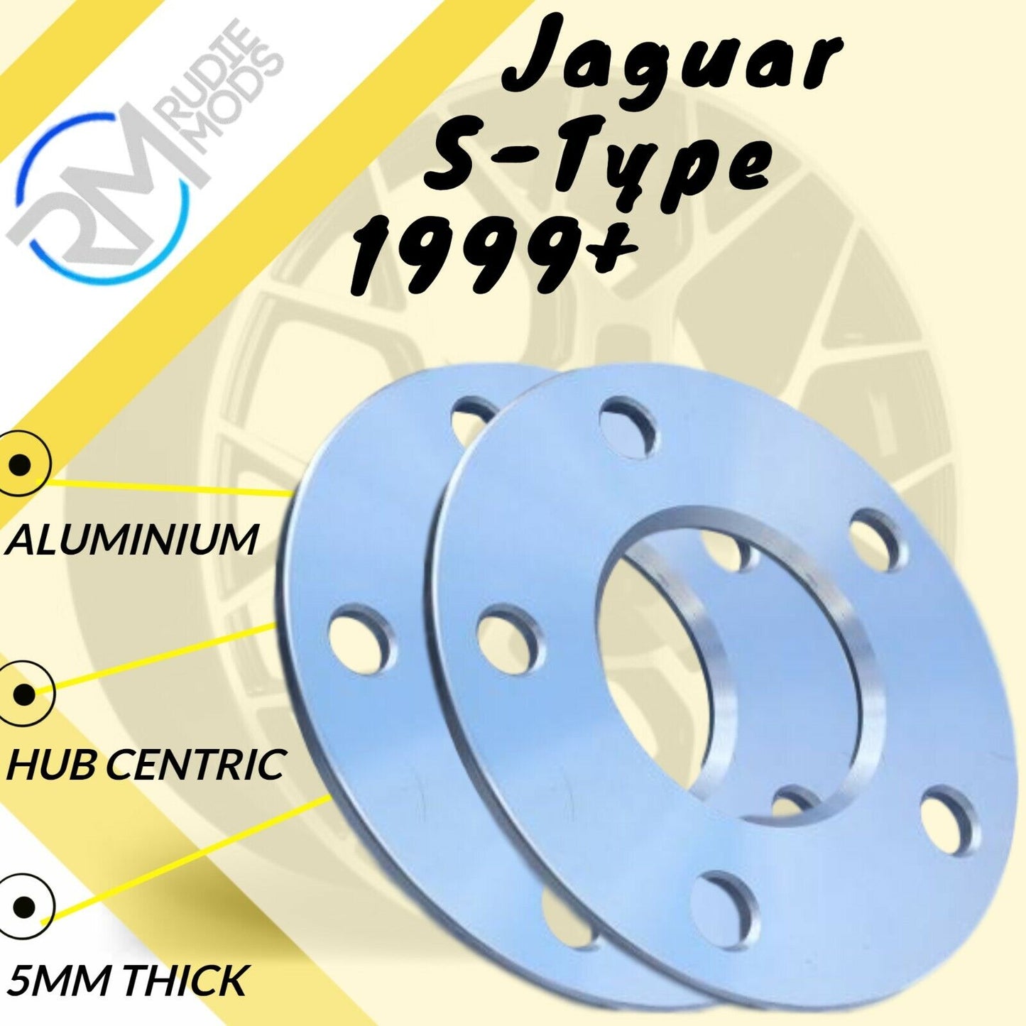 Jaguar S-Type 1999 on 5mm alloy hubcentric wheel spacers 5x108 PCD