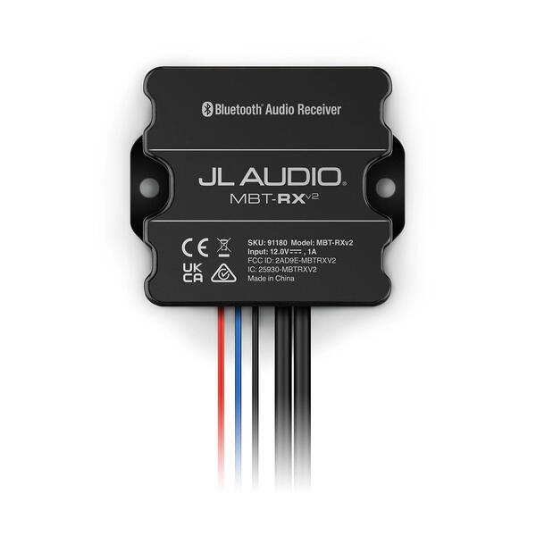 JL Audio MBT-RXv2 Bluetooth 5.0 Wireless Receiver for Amplifiers RCA AUX In 12v