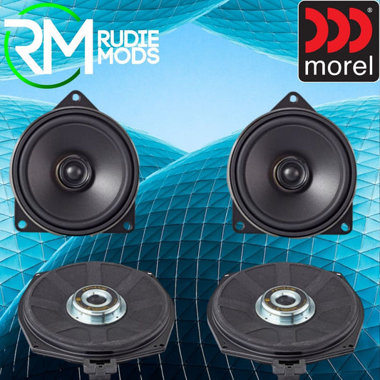 MOREL BMW 4" COAXIAL SPEAKERS & 8" UNDERSEAT SUBS PACKAGE BMW KIT4