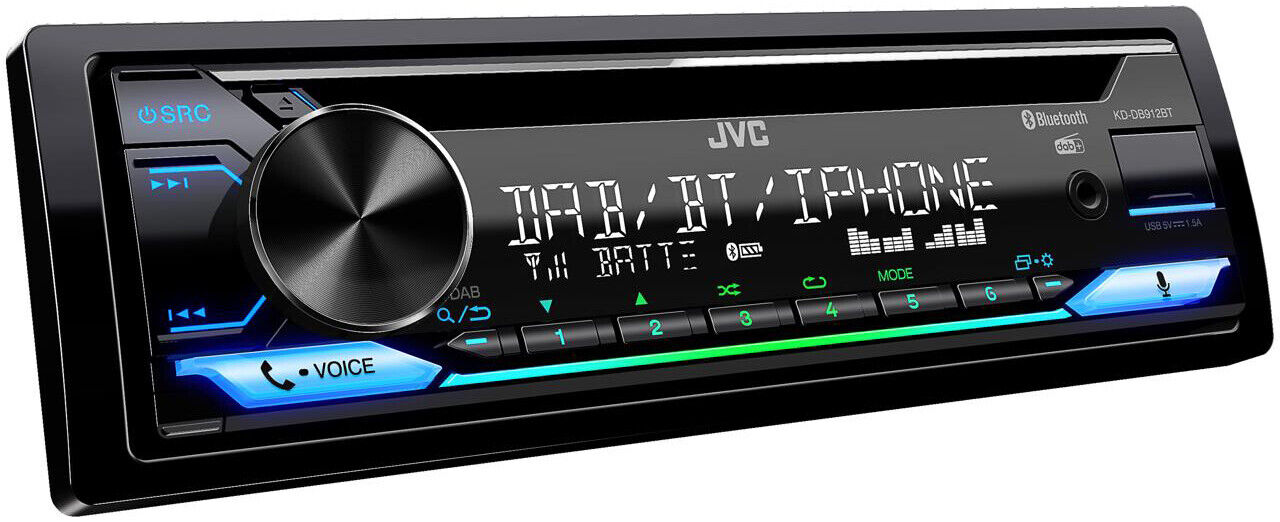 JVC KD DB912BT Single Din Car Stereo Headunit with DAB, CD, Bluetooth, USB