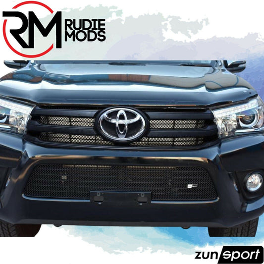 Zunsport Black Front Grille Set fits Toyota Hilux (AN120 / AN130) - (2015 -)