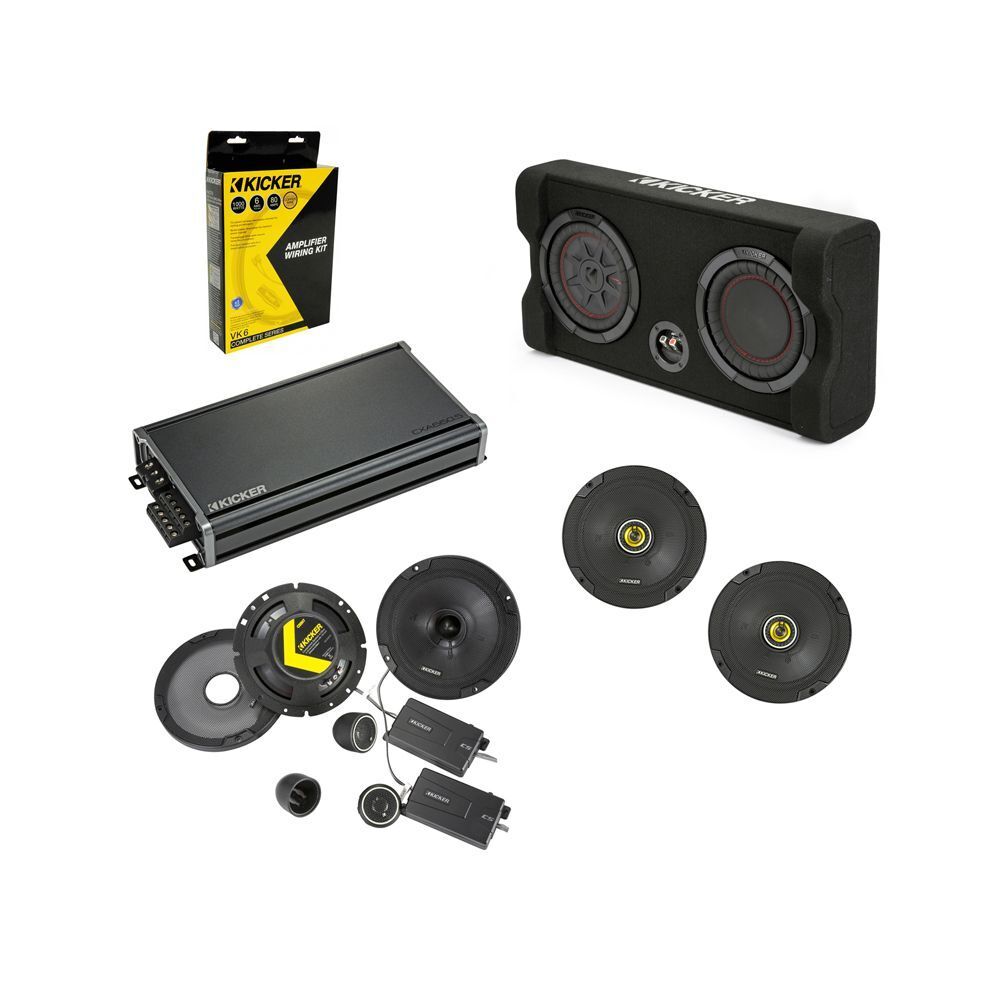 KICKER AUDIO AMPLIFIED CAR SPEAKERS, 8" SUBWOOFER & AMP PACKAGE