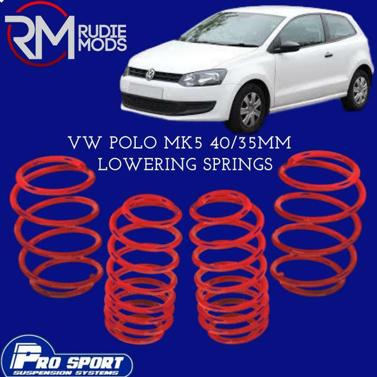 ProSport 40/35mm Lowering Springs for VW Polo Mk5 Authorised Dealer 121352