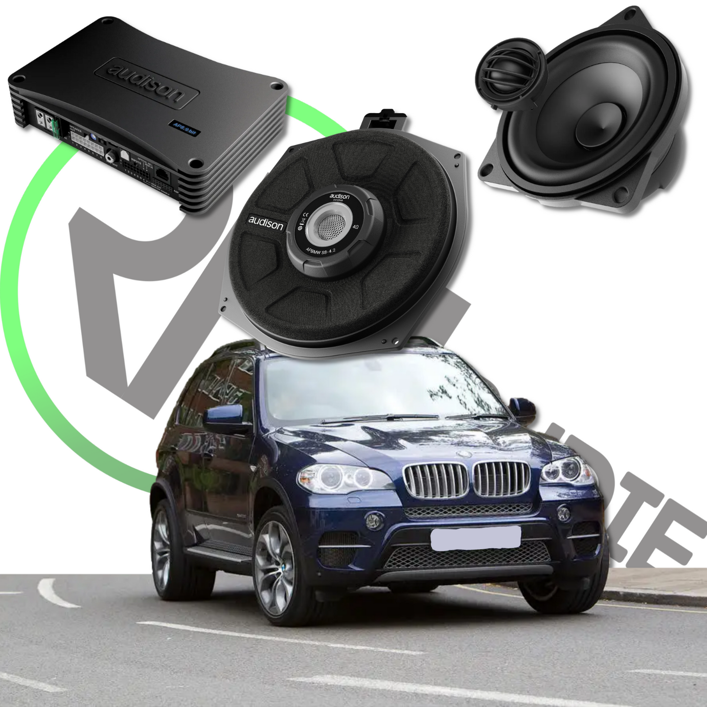 Audison Speaker + Amp + Subwoofer + Lead Package for BMW X5 E70 BM-DSP-AP-09