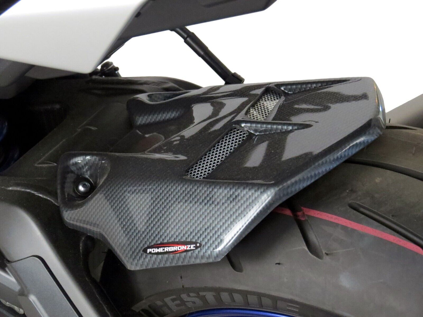 Hugger Rear Mud Guard Yamaha, MT-10 FZ-10 NIKEN YZF-R1 CARBON LOOK - SILVER MESH