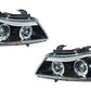 BMW E90 / E91 Black Angel Eye Headlights 3 Series 2005-2008 Halo