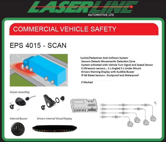 Laserline EPS4015-Scan Lorry Truck Side Scan Sensor Detect with Turn Signal