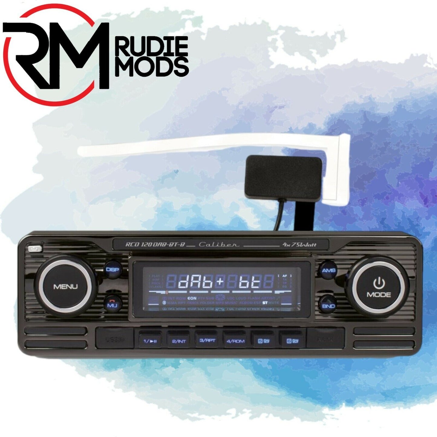 Classic Look Car radio with CD, DAB + and Bluetooth – Retro Look Black Chrome