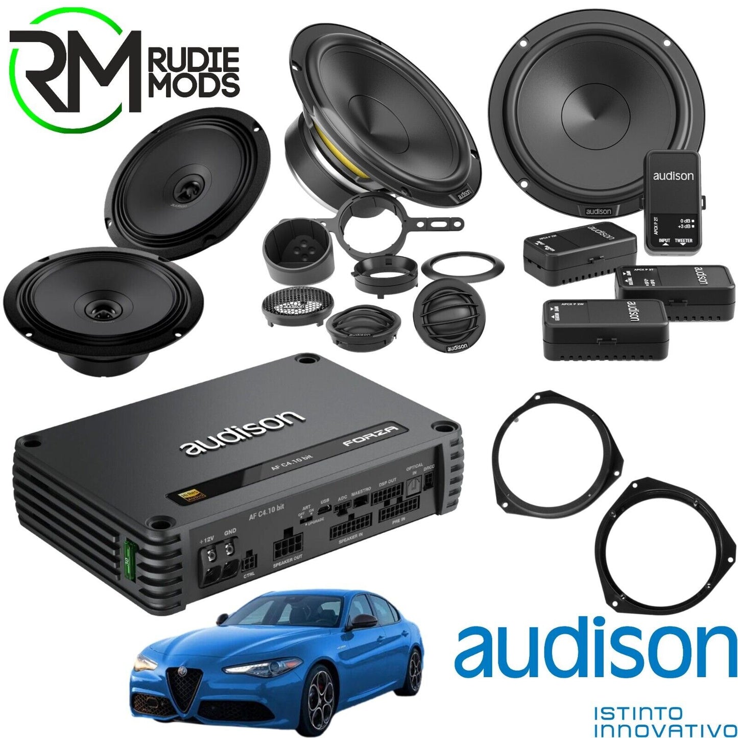 Audison Factory Audio System upgrade for Alfa Romeo Giulia 2016-2022 Base Audio