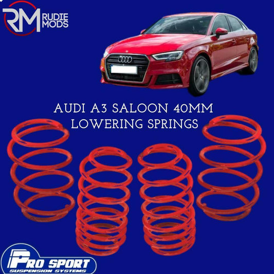 ProSport 40mm Lowering Springs for Audi A3 Saloon Authorised Dealer 122228