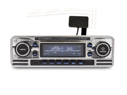 Classic Look Car radio with CD, DAB + and Bluetooth – Retro Look Chrome