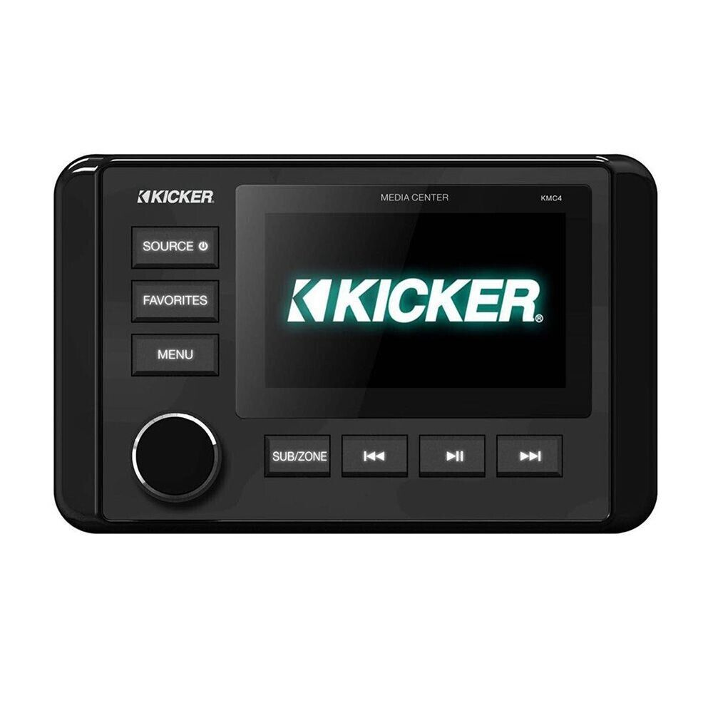 Kicker Marine KMC4 & 6.5" Coaxial Speaker Bundle for Yachts & Watercraft