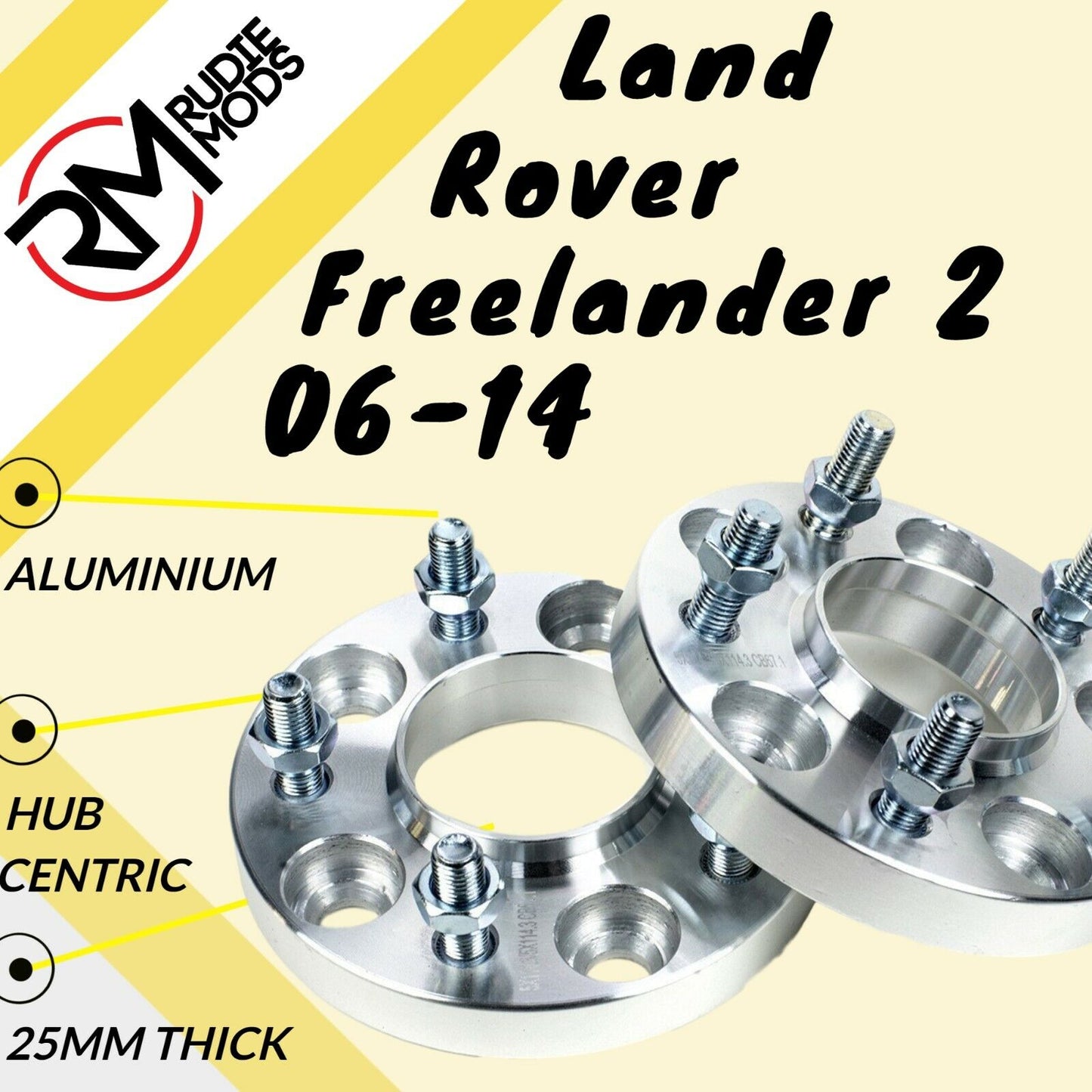 Land Rover Freelander 2 06-14 5x108 25mm M14x1.5 Hubcentric wheel spacer UK MADE