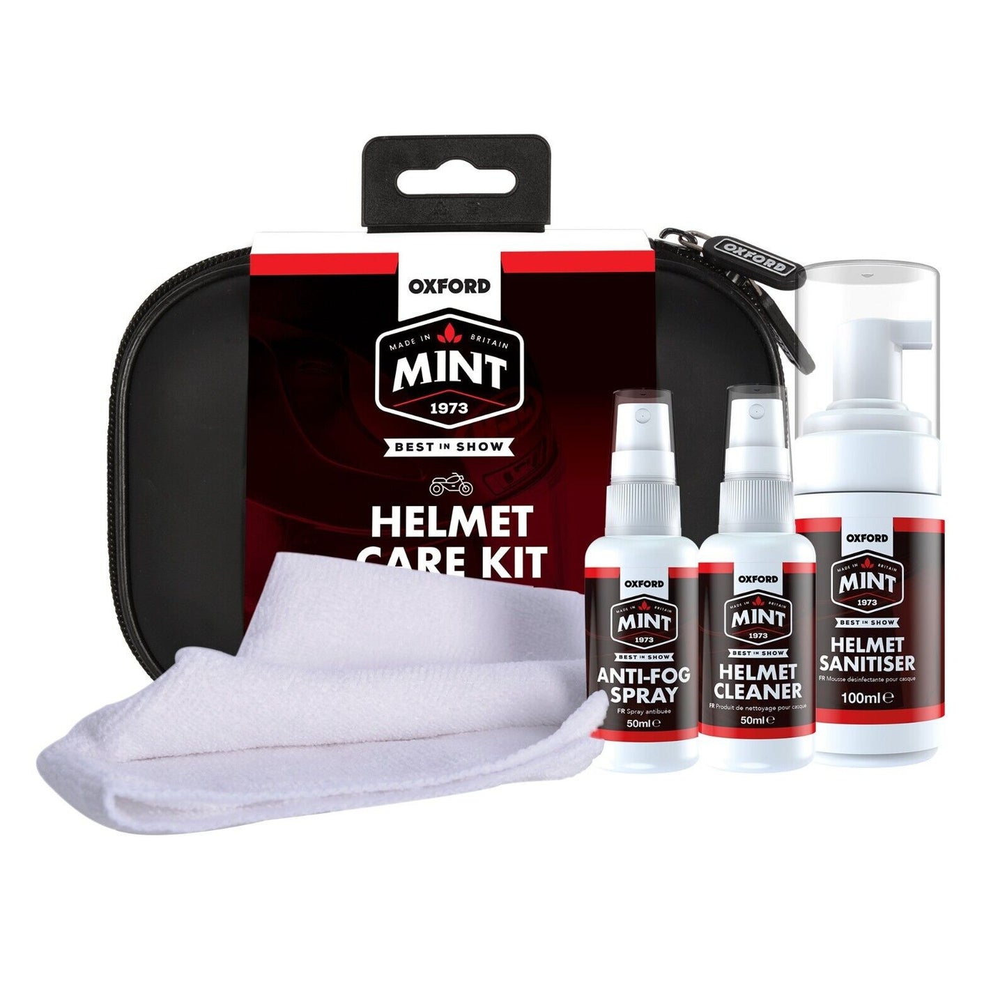 Helmet Care Kit cleaner sanitiser anti fog motorbike Oxford Mint