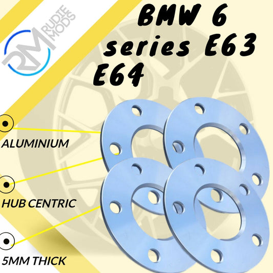 `5mm Alloy Hubcentric Wheel Spacers 5x120 2 pairs to fit BMW 6 series E63 E64