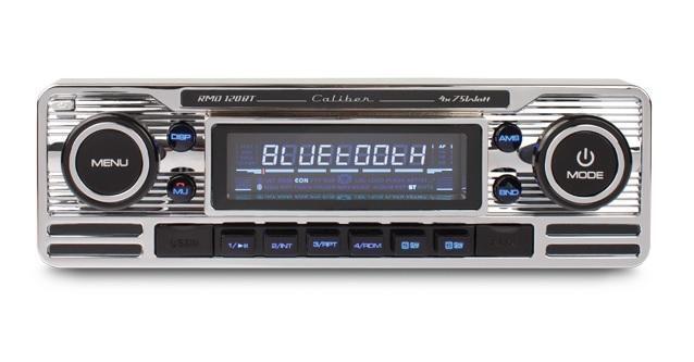 Caliber RMD120BT Chrome Classic Car Retro Stereo FM USB SD Aux Bluetooth A2DP