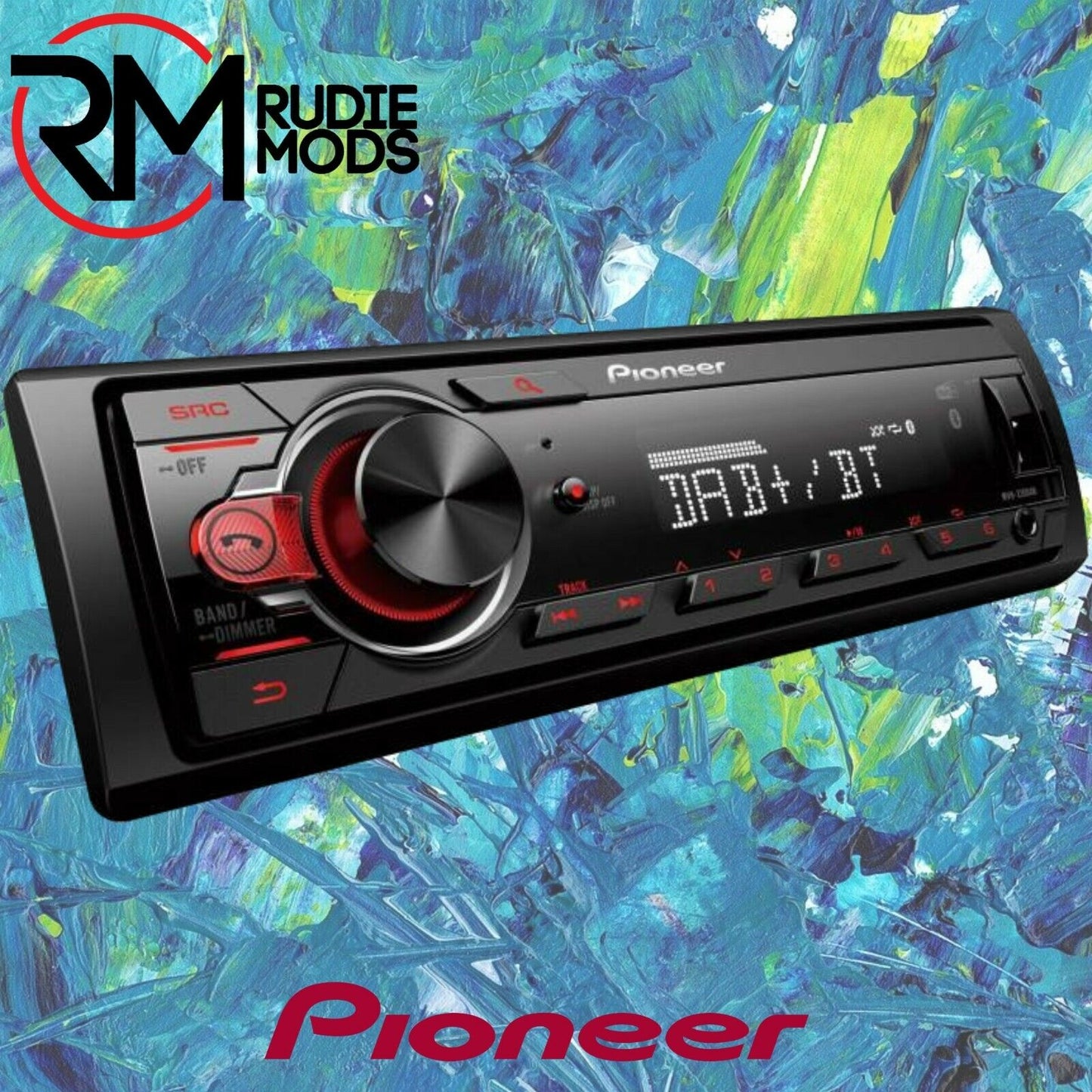 Pioneer MVH-330DAB DAB/DAB+, Bluetooth, Red illumination, USB