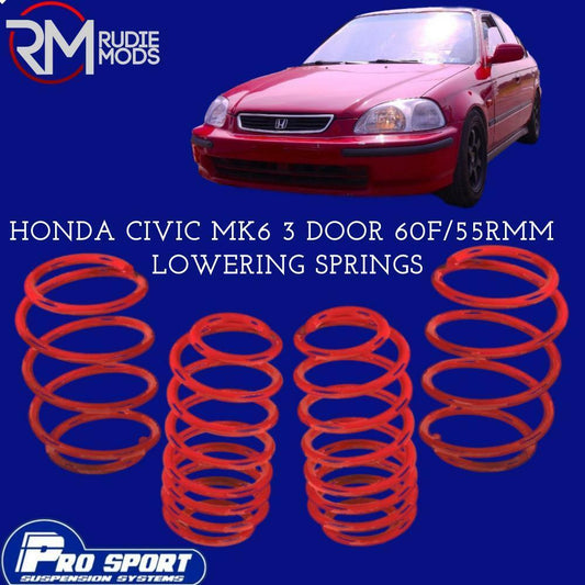 ProSport Lowering Springs for Honda Civic Mk6 3 Door Authorised Dealer 120210