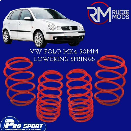 ProSport 50mm Lowering Springs for VW Polo Mk4 9N Authorised Dealer 121017