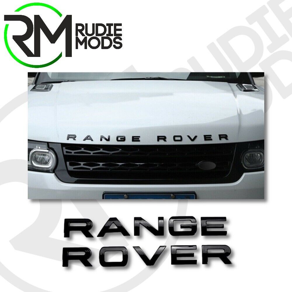 Range Rover Badges GLOSS BLACK Bonnet or Boot  BEST HIGH QUALITY UK STOCK